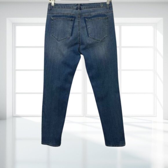 Kensie Distressed Ripped Skinny Jeans Size 14 | Blue Denim Stretch Y2K - Picture 3 of 12